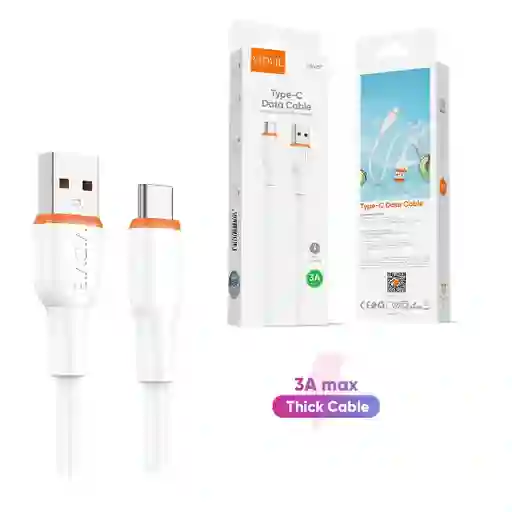 Cable Cargador Carga Rapida Usb A Usb Tipo C Vidvie 1 Metro