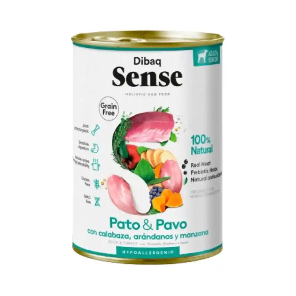 Dibaq Sense, Alimento Húmedo Para Perro Senior, Sabor Conejo Y Pavo (380gr)