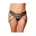 Colaless De Bordado Y Tiras Negro Talla S