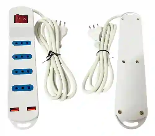 Alargador Eléctrico 1.5 M Con 4 Tomas Y 2 Puertos Usb