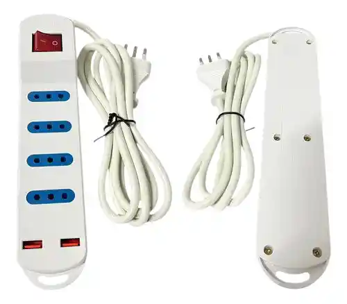 Alargador Eléctrico 1.5 M Con 4 Tomas Y 2 Puertos Usb