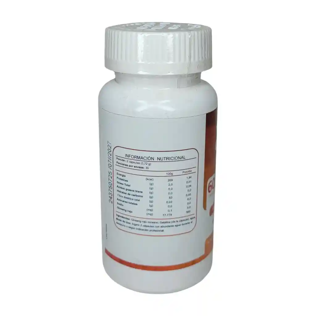 Ginseng Fnl Natural 60 Cápsulas Suplemento Bienestar Mental