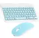 Kit De Teclado Y Mouse Bluetooth 10 Pulgadas Celeste