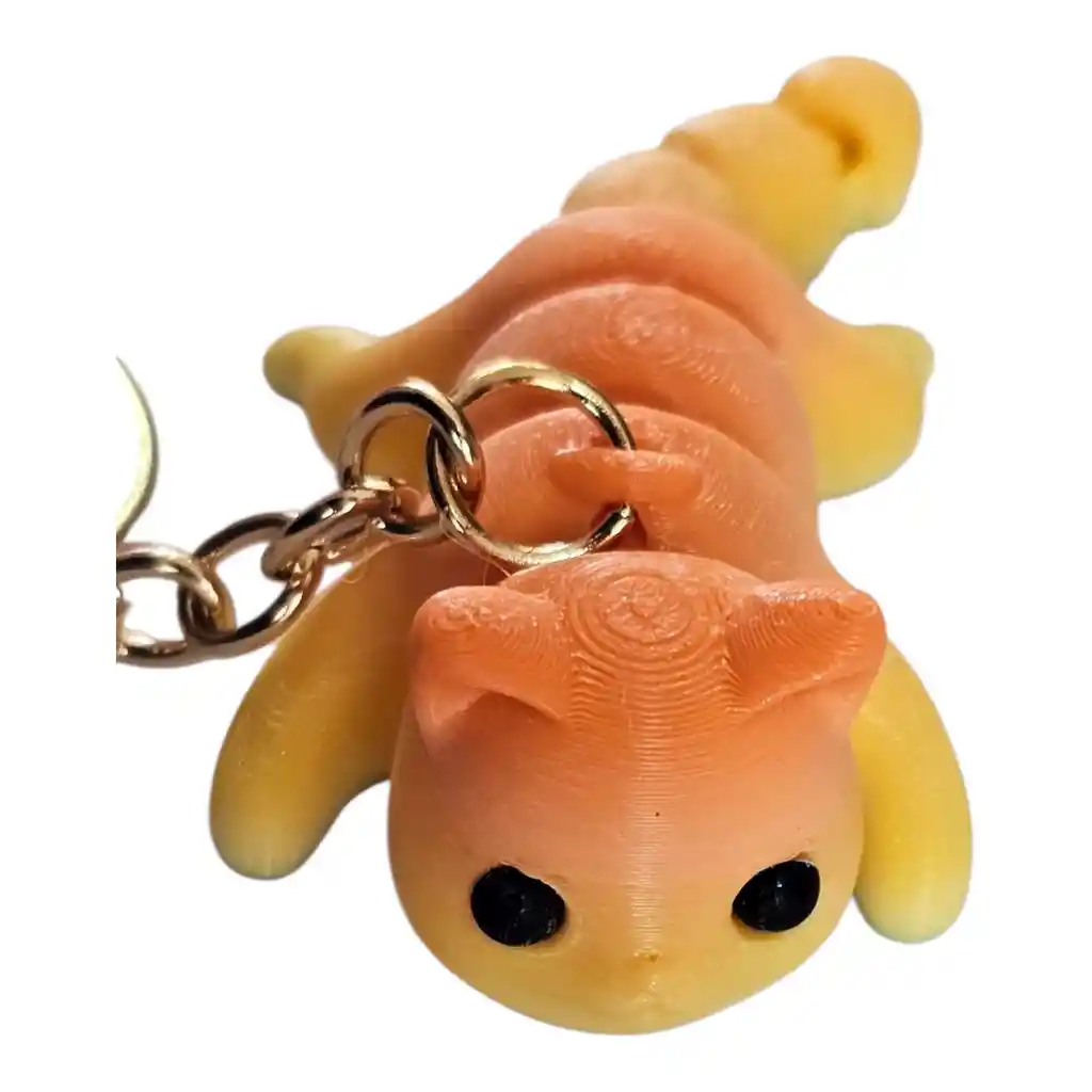 Llavero En Impresión 3d Gatito Descansando Color Surtido