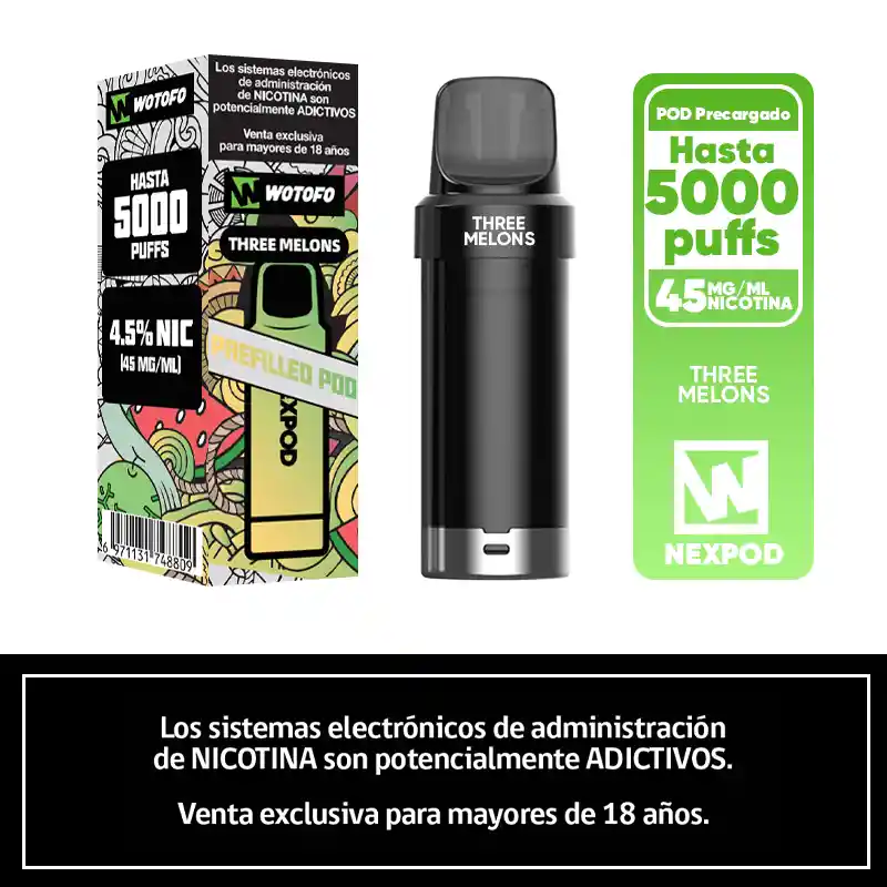 Wotofo Nexpod Recarga Three Melons O 5000 Puffs 4.5%