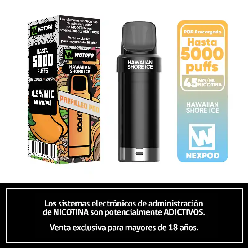 Wotofo Nexpod Recarga Hawaiian Shore 5000 Puffs 4.5%