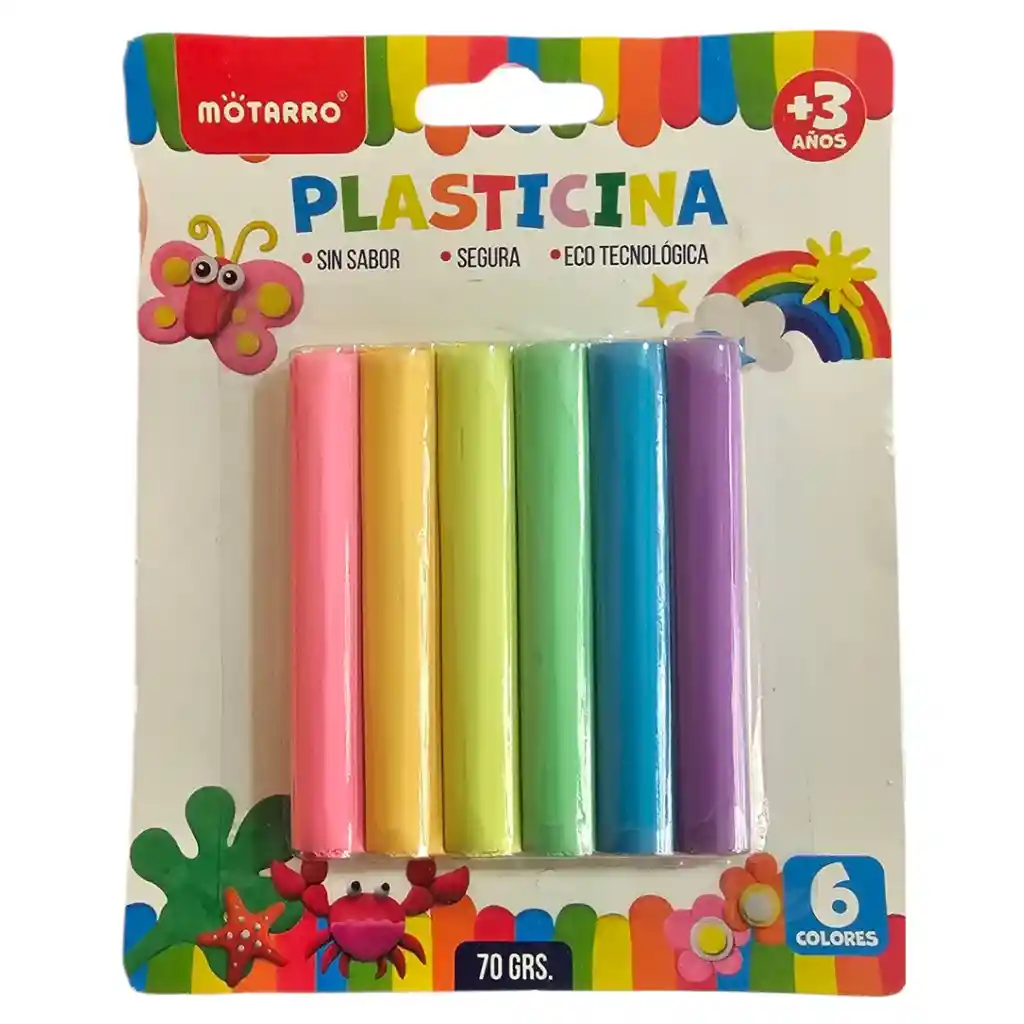Plastilina Colores Pasteles 6unds Eco Tecnoligica 70grs