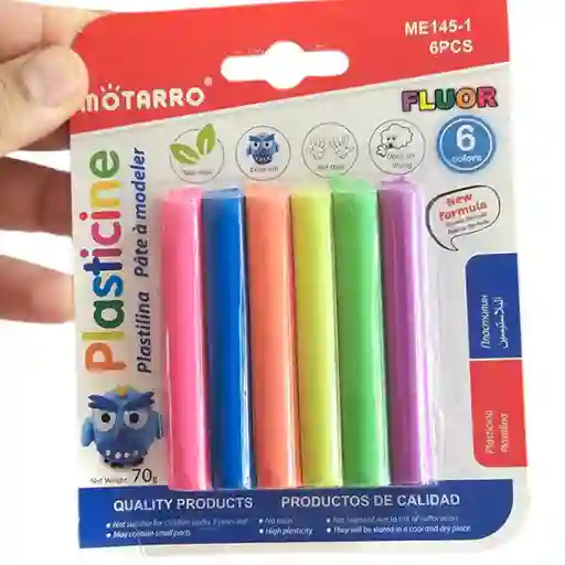 Plastilina Colores Neon 6unds Eco Tecnoligica 70grs