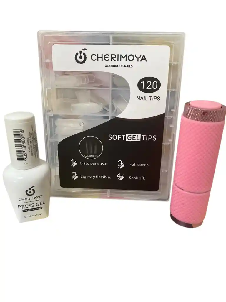 Kit Soft Gel + Linterna A Pila (cuadrados) Cherimoya