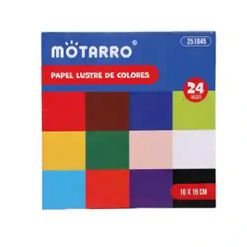 Papel Lustre Colores 24 Hjs 16x16