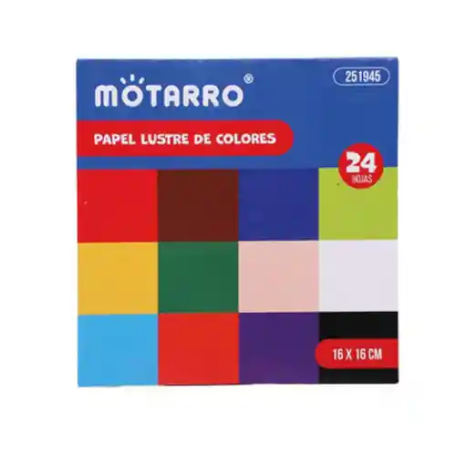 Papel Lustre Colores 24 Hjs 16x16