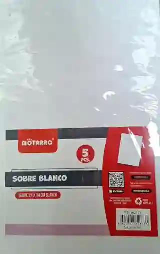 Sobre Blanco Oficio Saco 24x34cm 5pcs Motarro