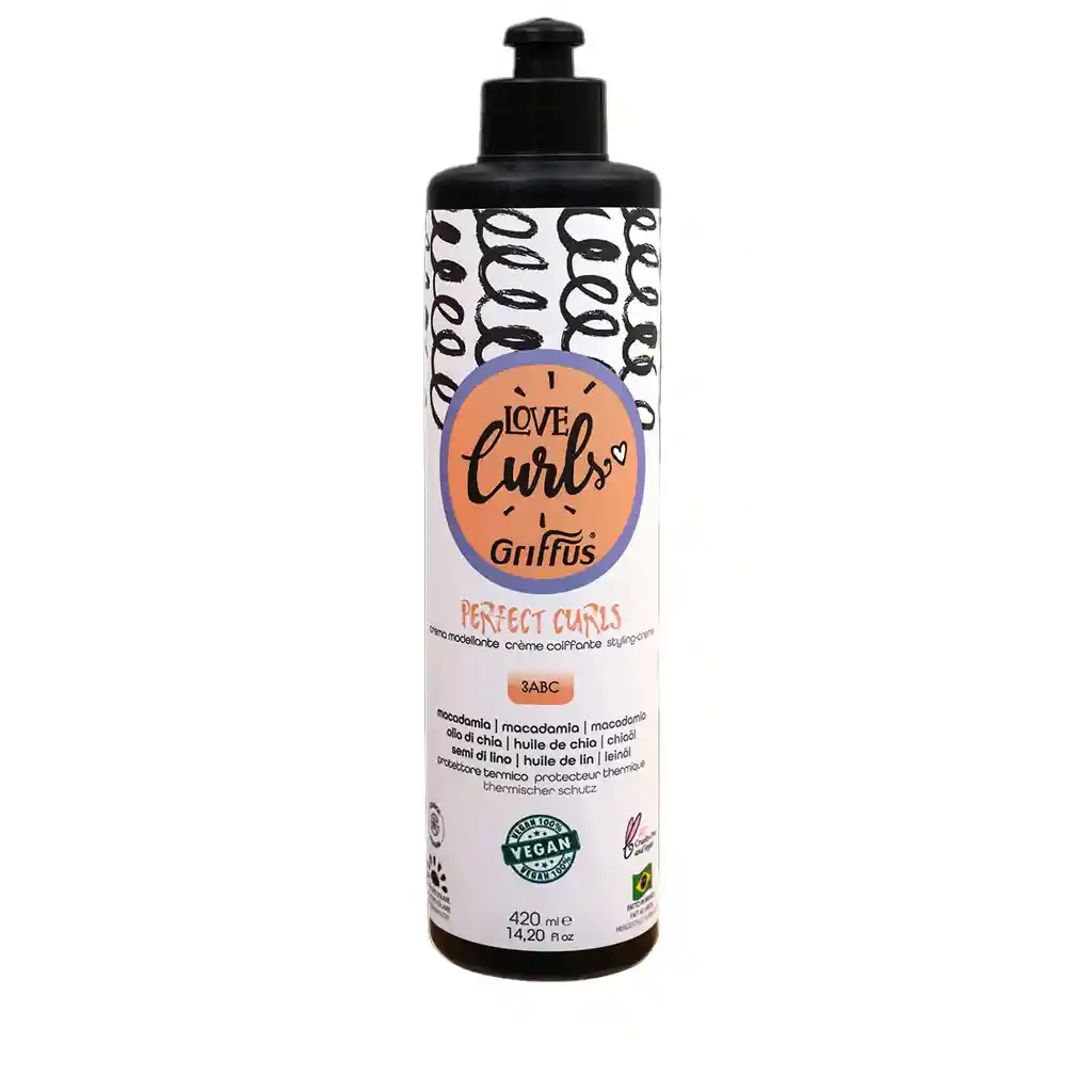 Crema Modeladora Griffus Love Curls Perfect Curls 420 Ml – Definición Y Brillo Vegano