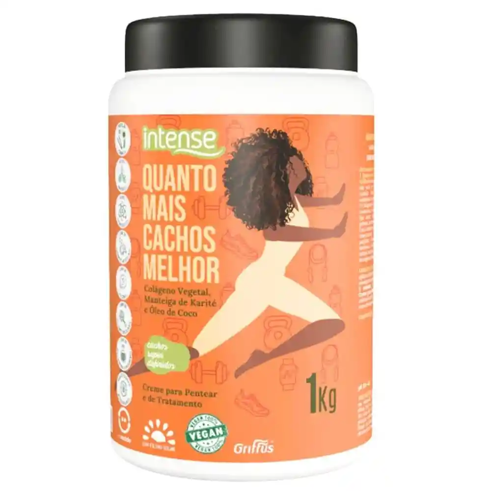 Crema Griffus Intense Quanto Mais Cachos Melhor 1 Kg – Hidratación Y Definición Vegana