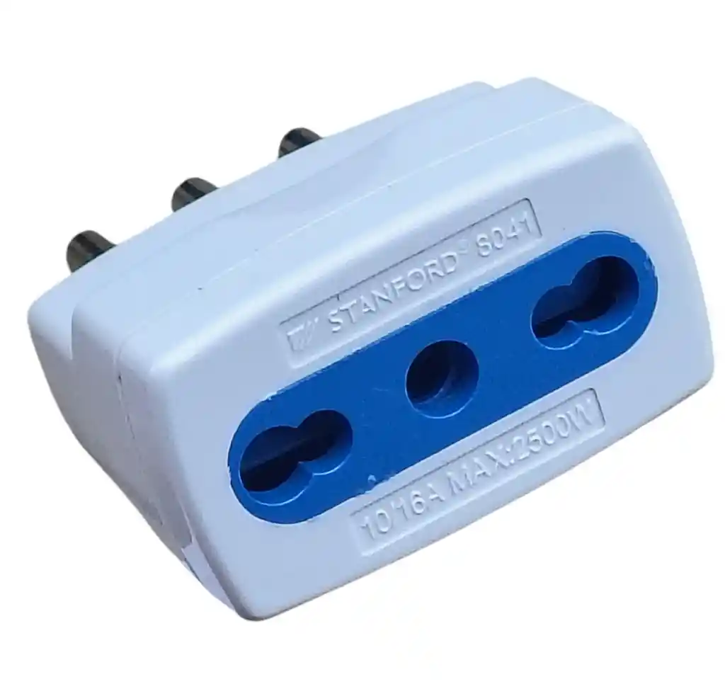 Adaptador Enchufe 10/16 Amper 250v Blanco Stanford