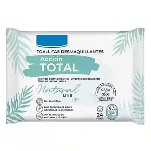Toallitas Desmaquillantes Natural Line Todo Tipo Pieles 24 Pcs