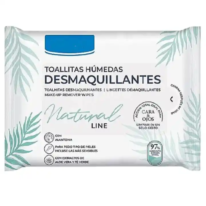 Toallitas Desmaquillantes Natural Line Todo Tipo Pieles 24 Pcs