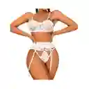 Conjunto De Encaje Blanco Javiera Talla L