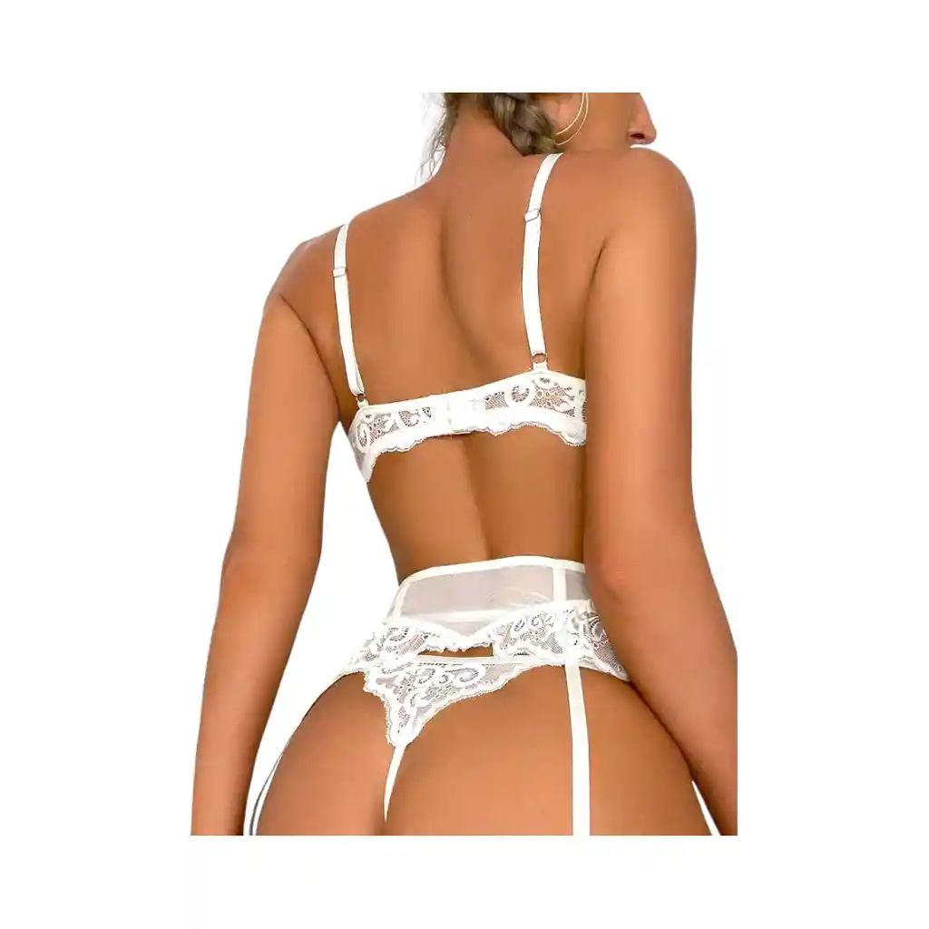 Conjunto De Encaje Blanco Javiera Talla L