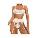 Conjunto De Encaje Blanco Javiera Talla L