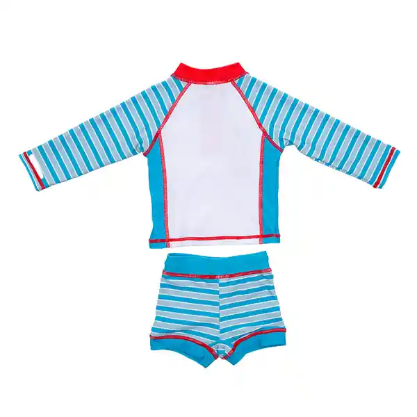 Traje De Baño Uv 2 Pcs Bebé Niño Celeste Pillin 3 a