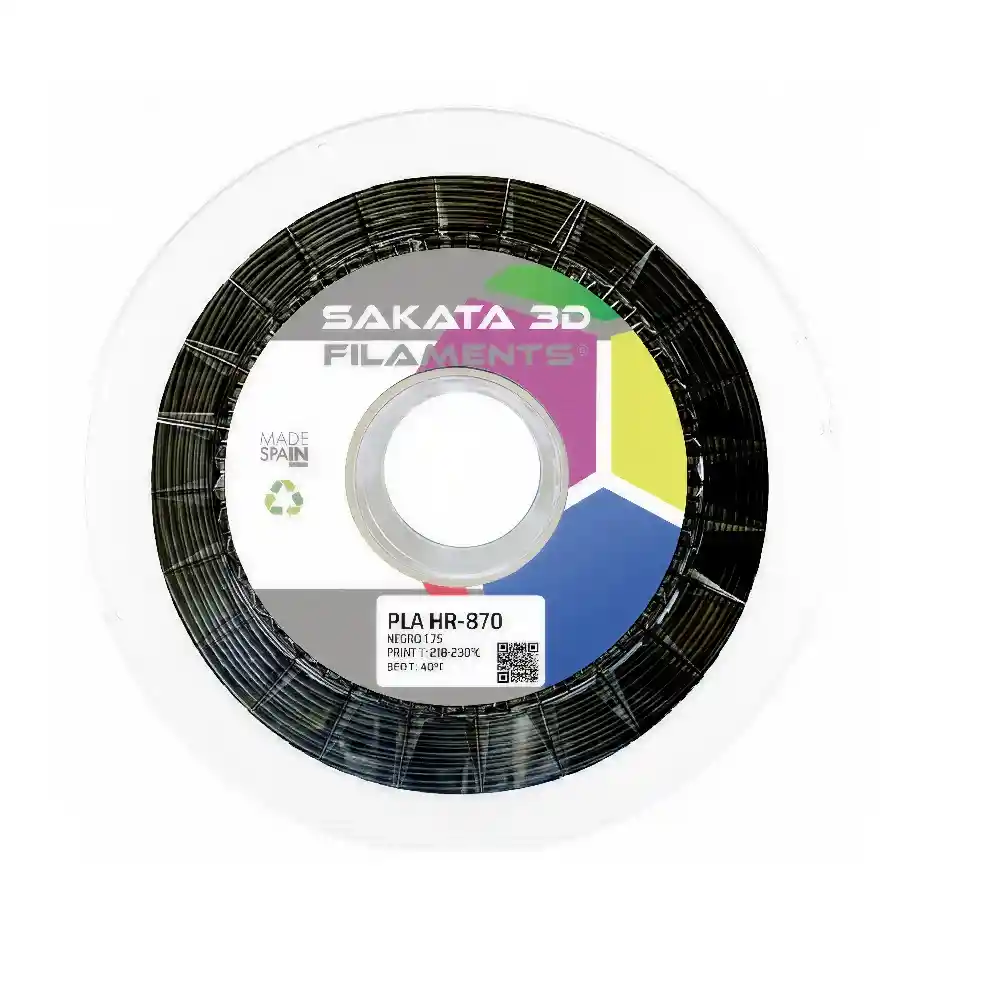 Filamento Sakata Pla Hr-870 Color Negro 1.75mm 2.5kg