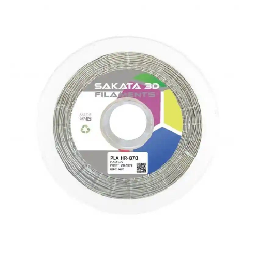 Filamento Sakata Pla Hr-870 Color Plata 1.75mm 1kg