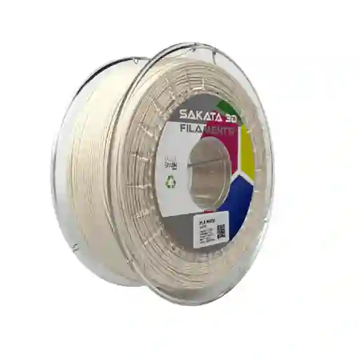 Filamento Sakata Pla Texture Madera Color Blanco 1.75mm 450g