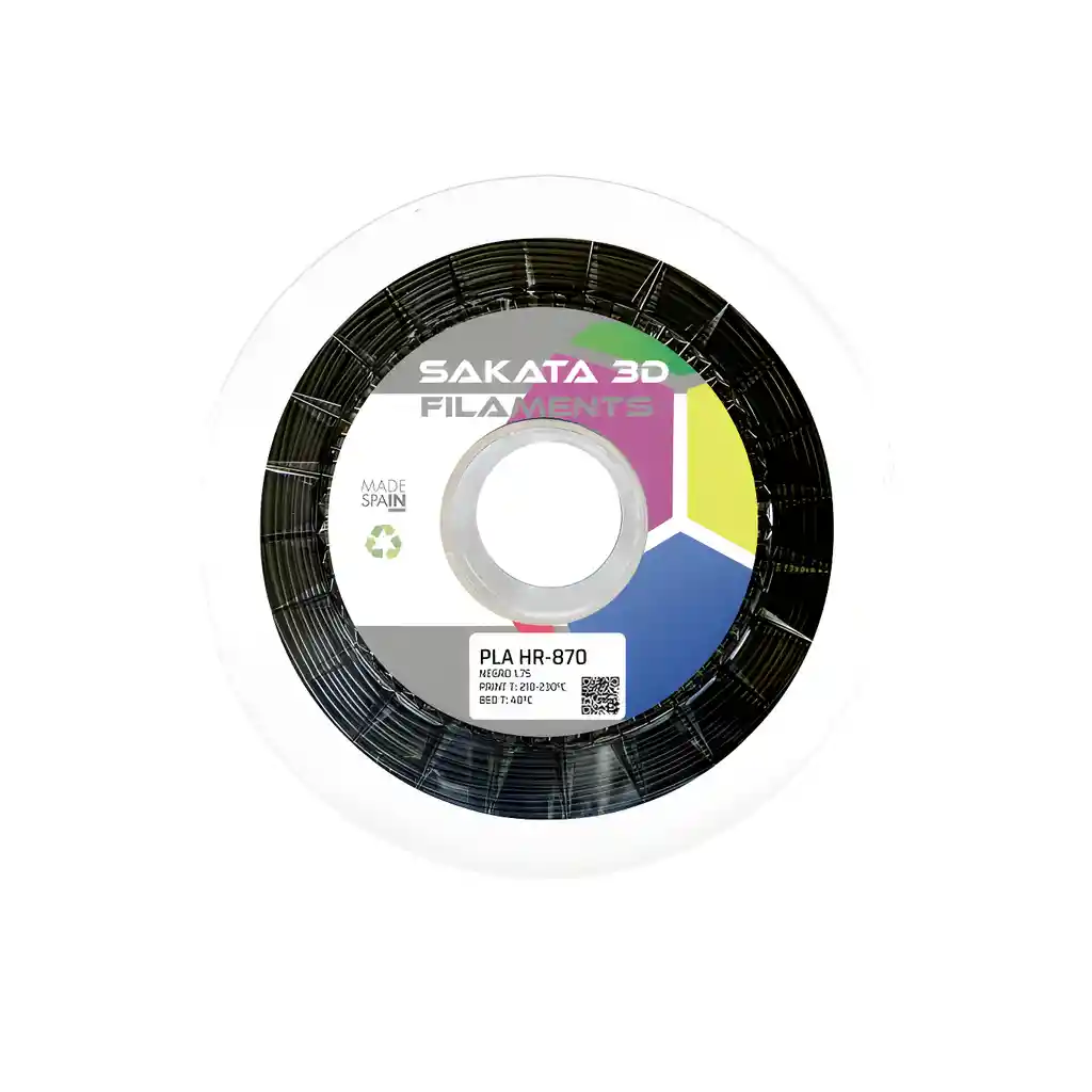 Filamento Sakata Pla Hr-870 Color Negro 1kg