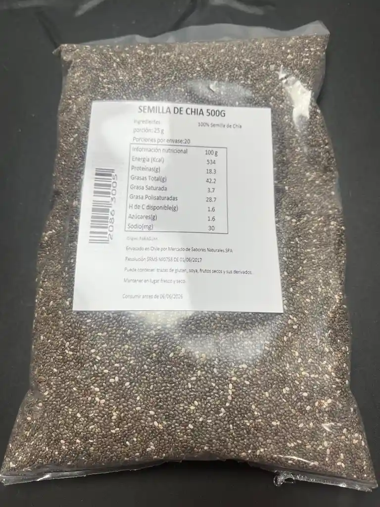 Semilla De Chia 500 Gr