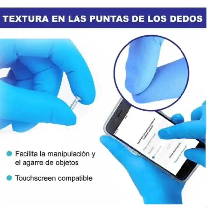 Guantes Nitrilo Celeste Talla M