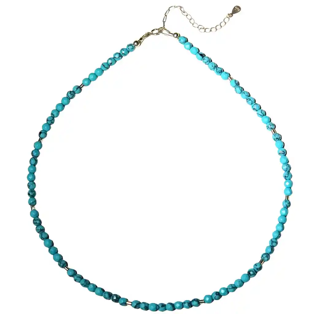 Collar Gargantilla Turquesa 5mm Plata Fina 925 Terranova