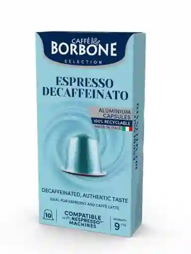 Café Borbone Respresso Descafeinado 10 Cápsulas Para Nespresso Descafeinado