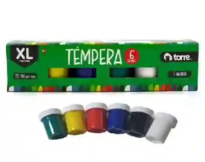 Tempera 6 Colores De 22ml Lavable Torre