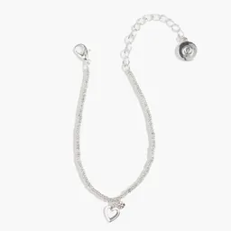 Pulsera Motivo Corazón Plateado