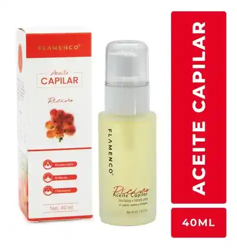 Aceite Capilar Flamenco De Ricino 40 Ml – Brillo, Hidratación Y Fortalecimiento