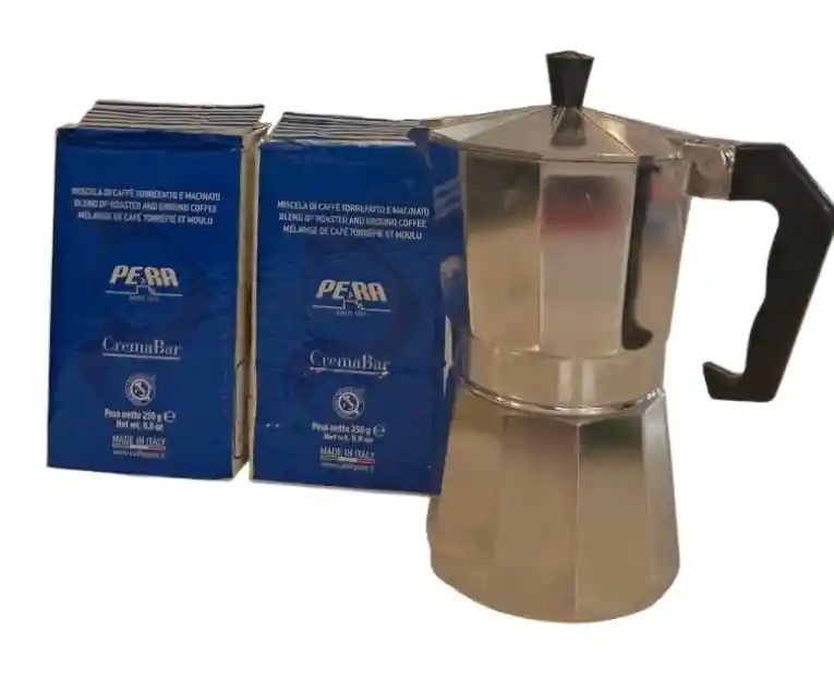 Packs Molidos Crema Bar Con Cafetera Moka