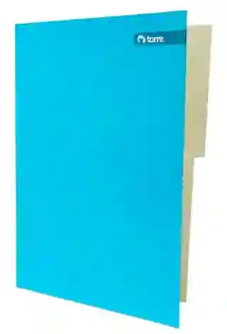 Carpeta De Cartulina Oficio Pigmentada Celeste Torre