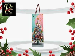 Bolsa De Regalo Botella Árbol Navidad Pastel 12x35cm Tendencia - Regalos Chic