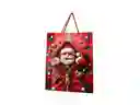 Bolsa Regalo Santa Claus Xl 31x40cm Relieve 3d Cuadros - Regalos Chic