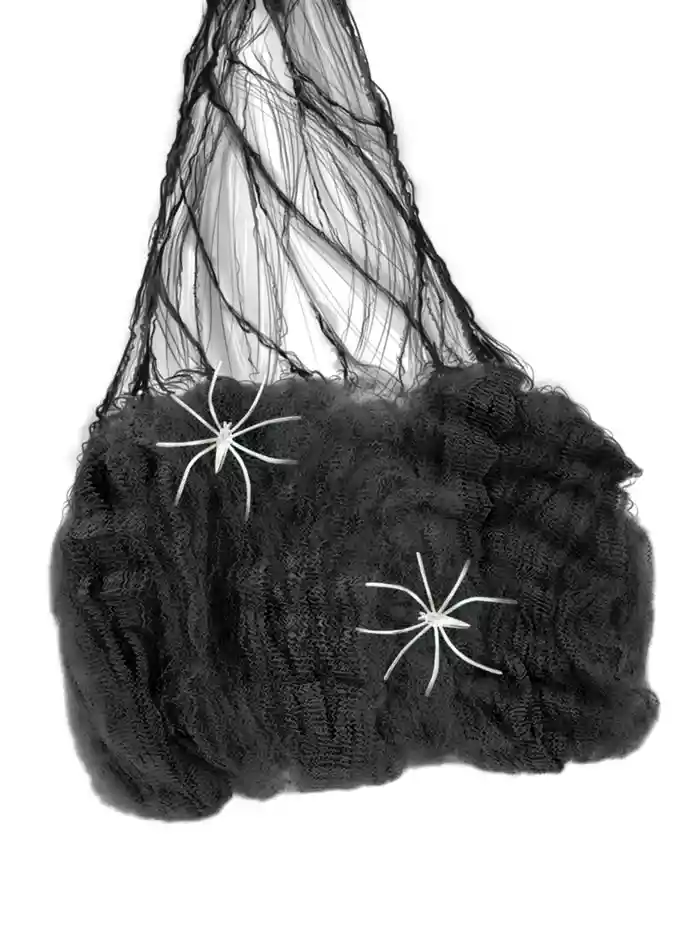 Decoracion Halloween Tela Araña Negro