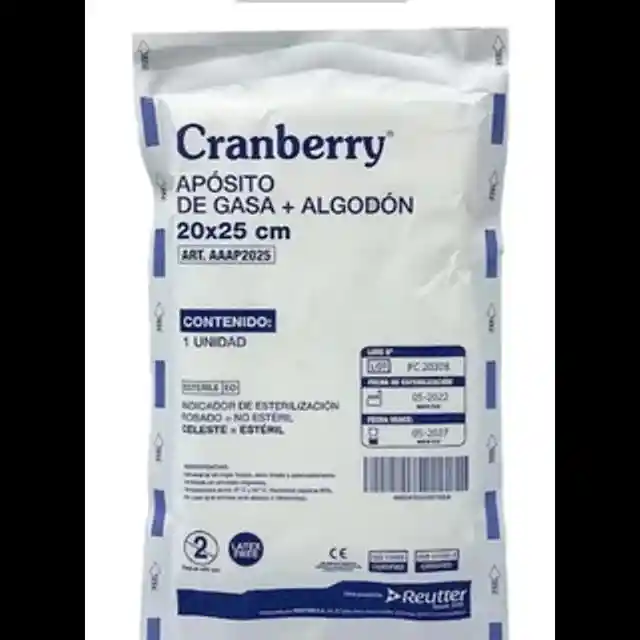 Aposito De Gasa + Algodon 20 X 25 Cm X 1 Und