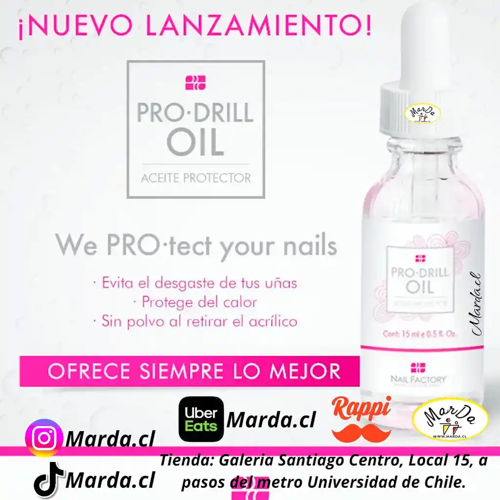 Pro Drill Oil Nail Factory 15 Ml Aceite Protector De Pulido