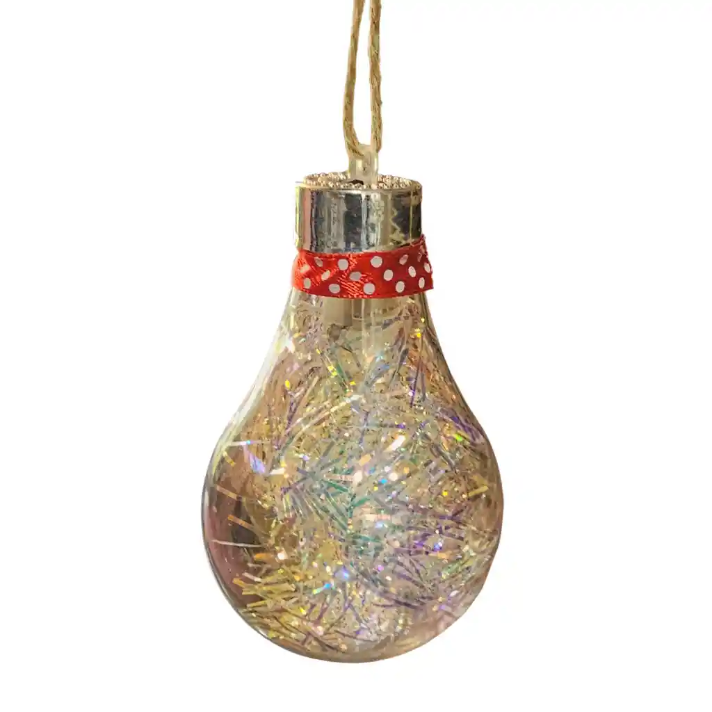 Esferas Navideñas Para Decorar Diseño Ampolleta Transparente