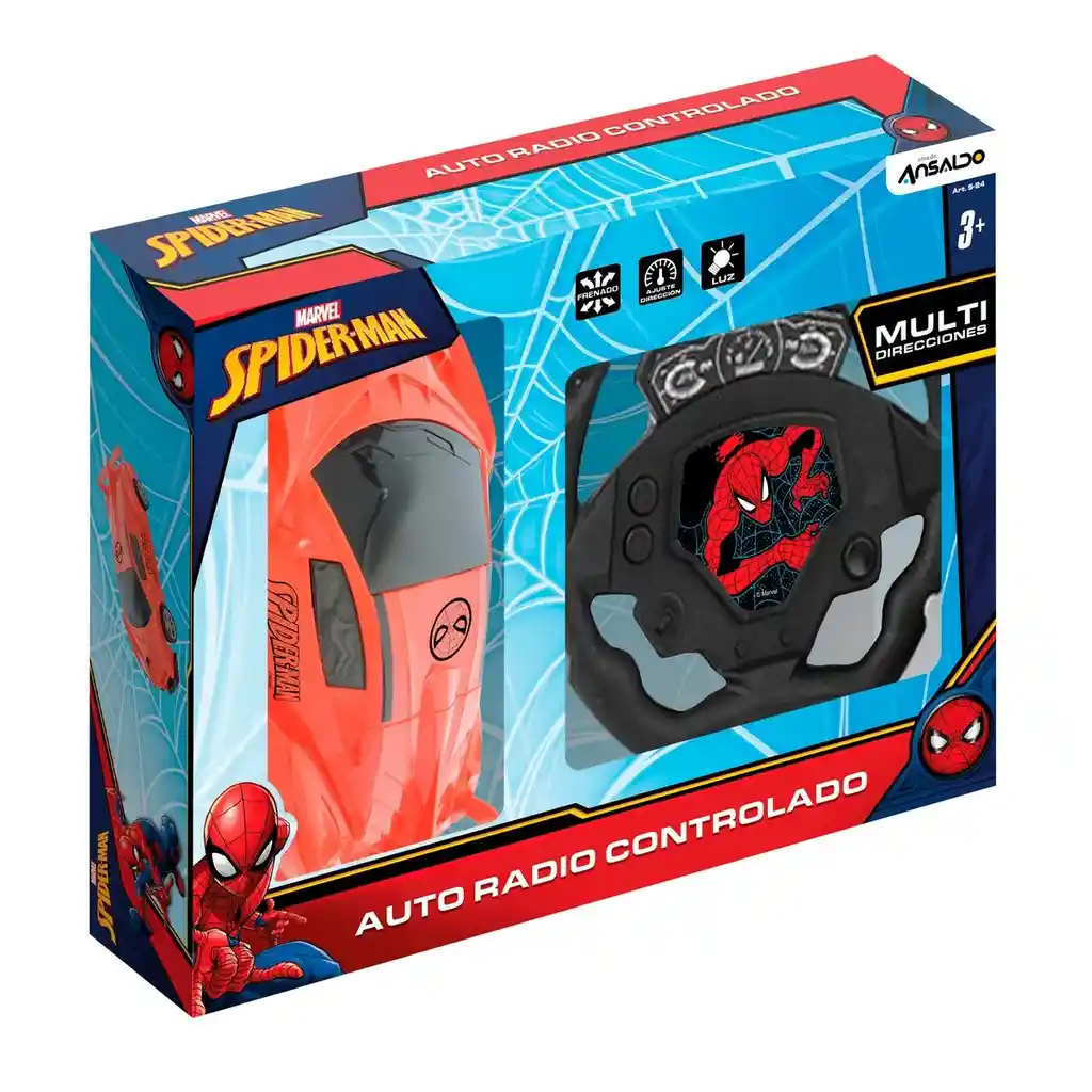 Auto Radio Controlado De 20 Cms Funcion Simple Spiderman