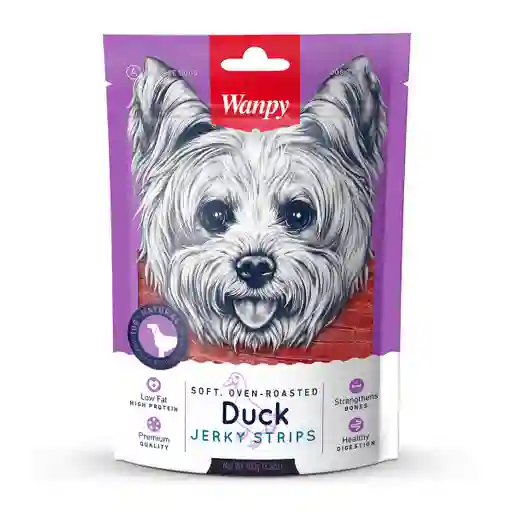 Snack Para Perro Wanpy Soft Duck Jerky Strips 100 G