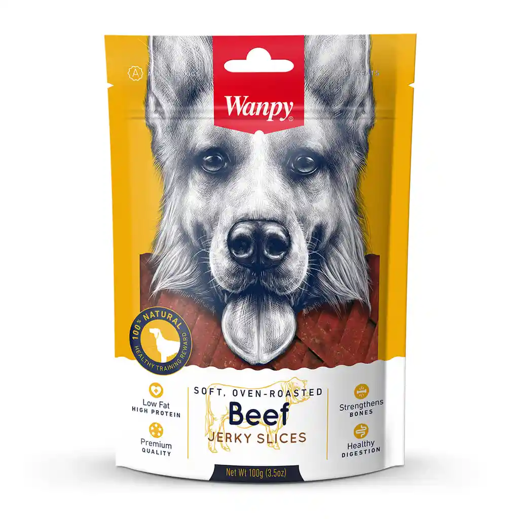 Snack Para Perro Wanpy Soft Beef Jerky Slices 100 G