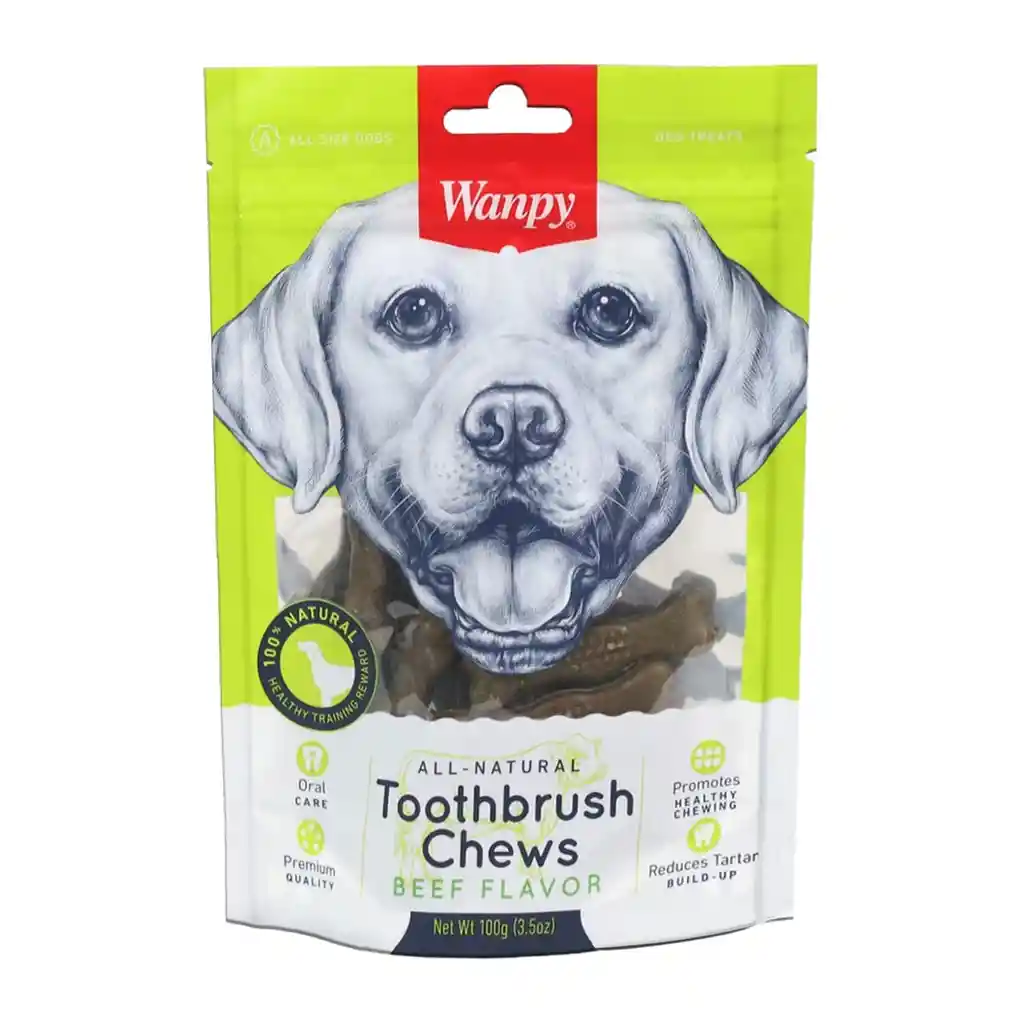 Snack Para Perro Wanpy Toothbrush Chews (beef) 100 G