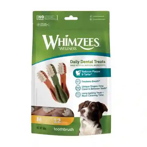 Whimzees Dental Treats Toothbrush Medium 12 Unid