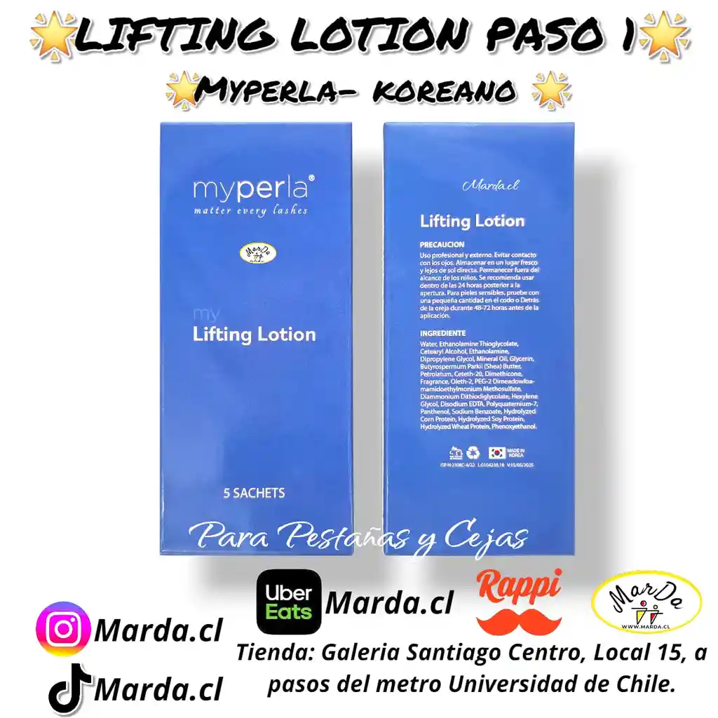Lifting Lotion Myperla Paso 1 Para Pestañas O Laminado De Cejas